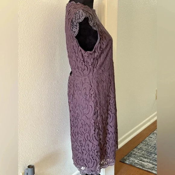 Xhilaration Dusty Lavender Round Neck Sleeveless Midi Dress - Picture 2 of 6